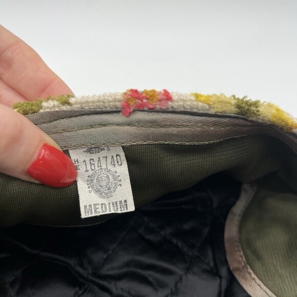 Vintage 60s Floral Chenille Tapestry Hat Pom Pom MCM Union Mod Hippy Medium READ - Picture 7 of 9